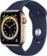 Apple Watch Series 6 GPS + Cellular, 44mm Gold Stainless Steel Case with Sport Band in Deep Navy