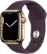 Apple Watch Series 7 GPS + Cellular, con caja de acero inoxidable color oro de 41 mm y correa deportiva cereza oscuro - Estándar