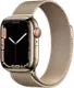 Apple Watch Series 7 GPS + Cellular, con caja de acero inoxidable color oro de 41 mm y correa estilo Milanés