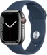 Apple Watch Series 7 GPS + Cellular, 41mm Graphite Stainless Steel Case - Abyss Blue Sport Band - Regular