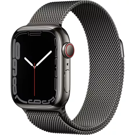 Apple Watch Series 7 GPS + Cellular, con caja de acero inoxidable grafito de 41 mm y correa estilo Milanés grafito Grafito (acero inoxidable), imagen 1 de 1