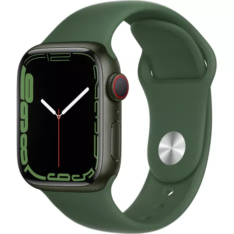 Apple Watch Series 7 GPS + Cellular, con caja de aluminio verde de 41 mm y correa deportiva verde trébol - Estándar