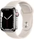 Apple Watch Series 7 GPS + Cellular, 41mm Silver Stainless Steel Case - Starlight Sport Band - Regular