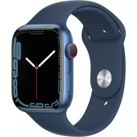 Apple Watch Series 7 GPS + Cellular, 45mm Blue Aluminum Case - Abyss Blue Sport Band - Regular Blue (Aluminum) image 1 of 1 