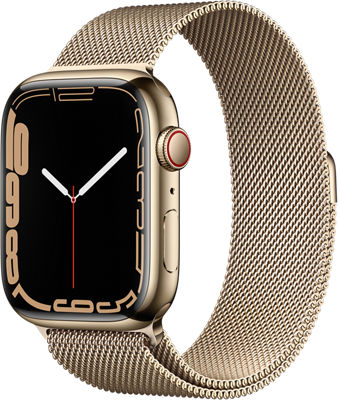 Apple Watch Series 9 - 45mm - GPS + Cellular - Gold Stainless Steel Case - Gold Milanese Loop