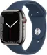 Apple Watch Series 7 GPS + Cellular, 45mm Graphite Stainless Steel Case - Abyss Blue Sport Band - Regular