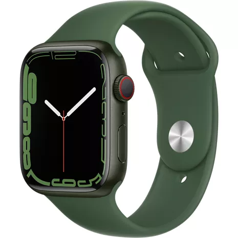 Apple Watch Series 7 GPS + Cellular, 45mm Green Aluminum Case - Clover Sport Band - Regular