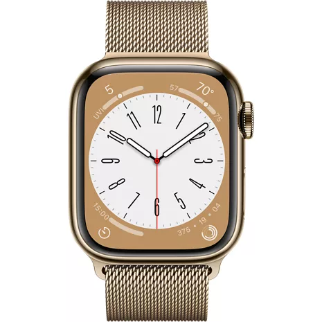 Apple watch gold aluminum online with gold milanese loop