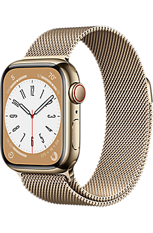 Watch Series 8 41mm Gold Stainless Steel Case with Gold Milanese