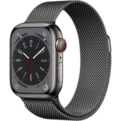 Apple Watch Series 8 41mm Graphite Stainless Steel Case with Graphite Milanese Loop Graphite (Stainless Steel) image 1 of 1 