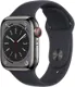 Apple Watch Series 8, con caja de acero inoxidable color grafito de 41 mm y correa deportiva color medianoche - ML