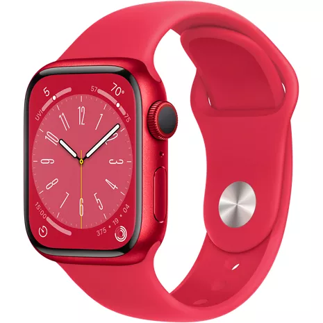 Apple Watch Series 8, con caja de aluminio (PRODUCT)RED de 41 mm y correa deportiva (PRODUCT)RED - SM (PRODUCT)RED (aluminio), imagen 1 de 1