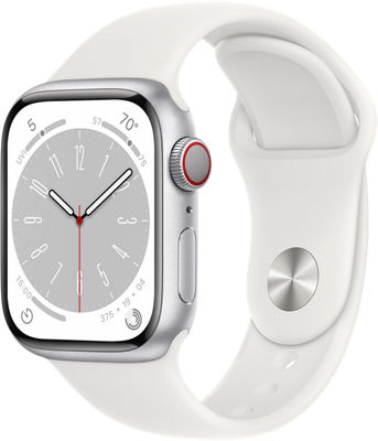 Apple Watch Series 8 GPS 41mm Silver Aluminum Case with White