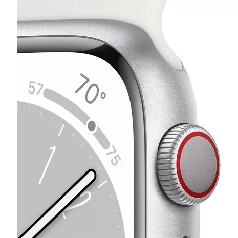 Watch Series 8 41mm Silver Aluminum Case with White Sport Band 