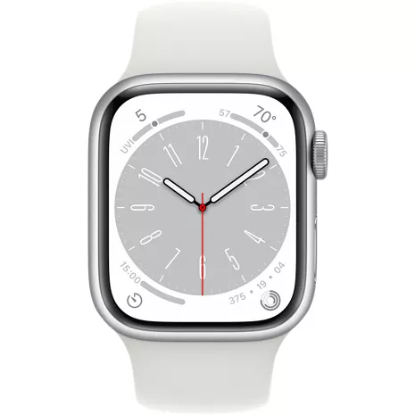 Watch Series 8 41mm Silver Aluminum Case with White Sport Band