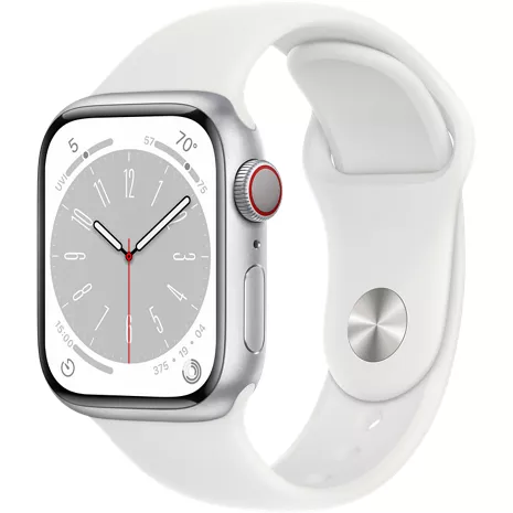 Watch Series 8 41mm SM Silver Sport Band | Verizon - Case White with Aluminum