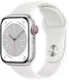 Apple Watch Series 8, con caja de aluminio color plata de 41 mm y correa deportiva en blanco - SM