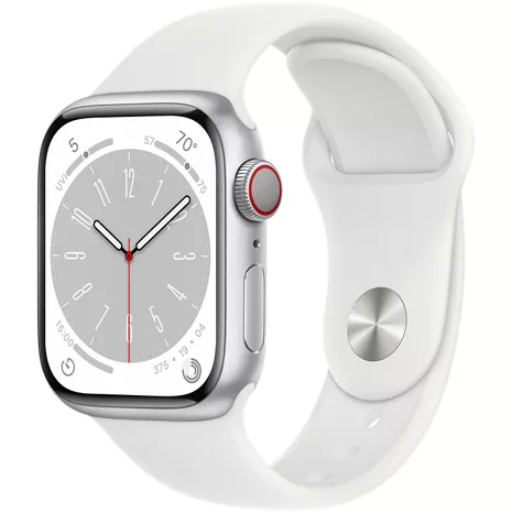 Watch Series 8 41mm Silver Aluminum Case with White Sport Band