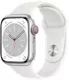 Apple Watch Series 8, con caja de aluminio color plata de 41 mm y correa deportiva en blanco - ML