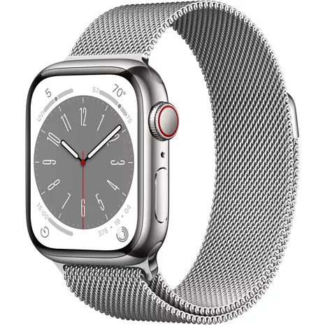 Apple Watch Series 8 41mm Silver Stainless Steel Case with Silver