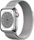 Apple Watch Series 8, con caja de acero inoxidable color plata de 41 mm y correa estilo Milanés color plata