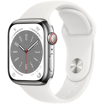 Apple Watch Series 8 41mm Silver Stainless Steel Case with White