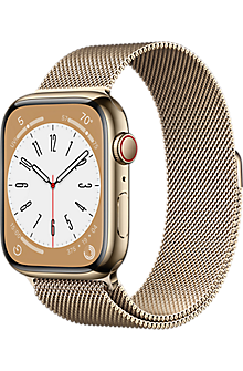 Watch Series 8 mm Gold Stainless Steel Case with Gold Milanese
