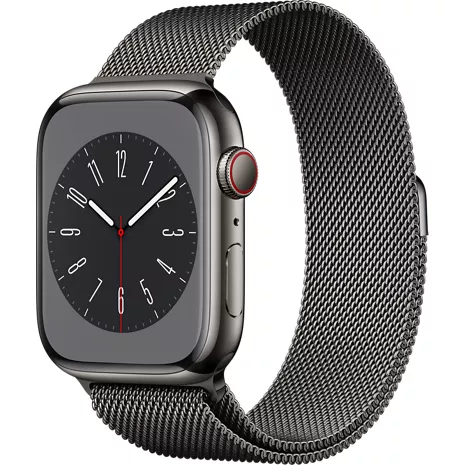 Apple Watch Series 8 45mm Graphite Stainless Steel Case with Graphite Milanese Loop