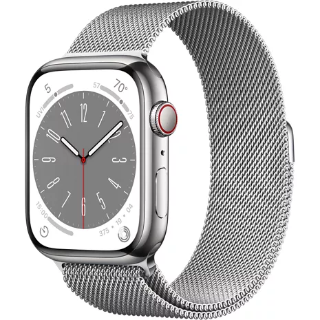 Apple Watch Series 8 45mm Silver Stainless Steel Case with Silver