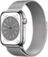 Apple Watch Series 8 45mm Silver Stainless Steel Case with Silver Milanese Loop