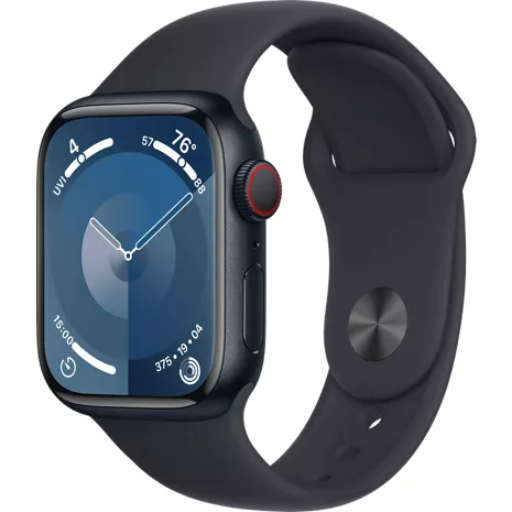 Apple Watch Series 9 (S/M) GPS + Cellular 41mm Midnight Aluminum Case with  Midnight Sport Band