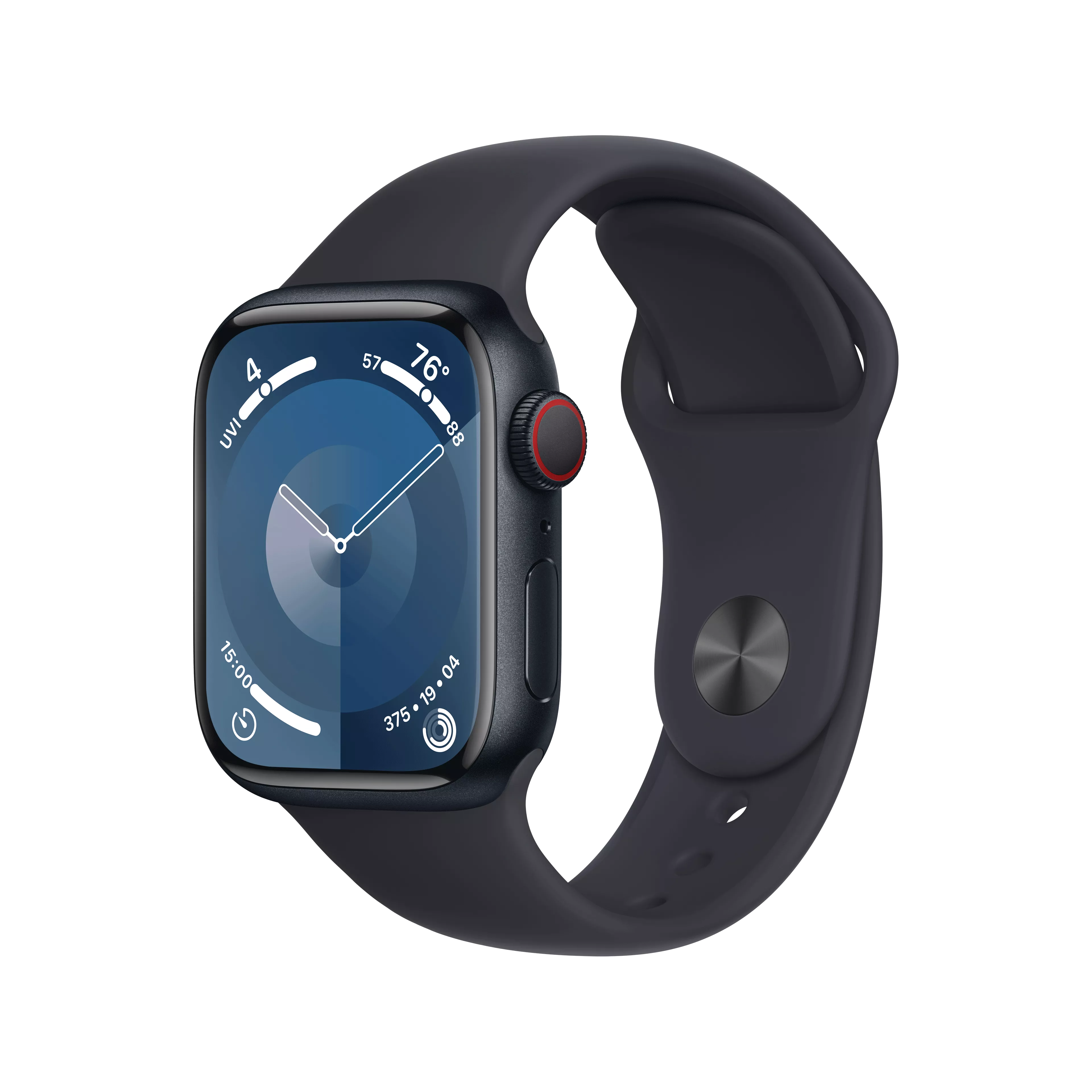 Apple Watch Series 9 GPS + Cellular 41mm Midnight Aluminum Case with Midnight Sport Band - S/M image 1