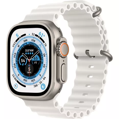 Apple Watch Ultra 49mm Titanium Case with White Ocean Band