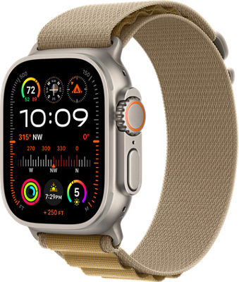 Apple Watch Ultra 2 GPS Cellular 49mm Titanium Case with Tan Alpine Loop Medium Natural