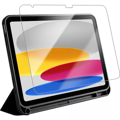 AQA Tablet Case and Tempered Glass Screen Protector Bundle for iPad (A16)