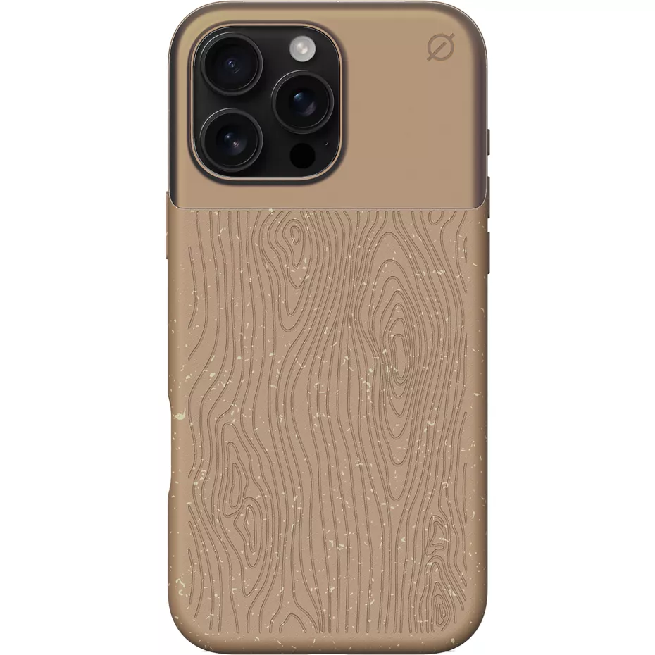 Atom Studios Split Wood Fiber Case with MagSafe for iPhone 16 Pro Max - Brown | Verizon