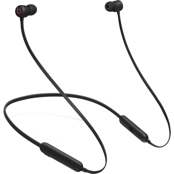 Left side angle product view of the Beats Flex Wireless Earphones in Black.