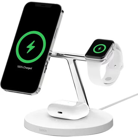 Belkin 3-in-1 Wireless Charger with MagSafe White image 1 of 1 