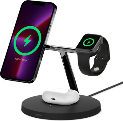 Belkin BOOST↑CHARGE PRO 3-in-1 Wireless Charging Stand with MagSafe