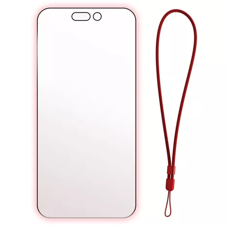 BodyGuardz Red Light Converter Glass Screen Protector with Lanyard for iPhone Air