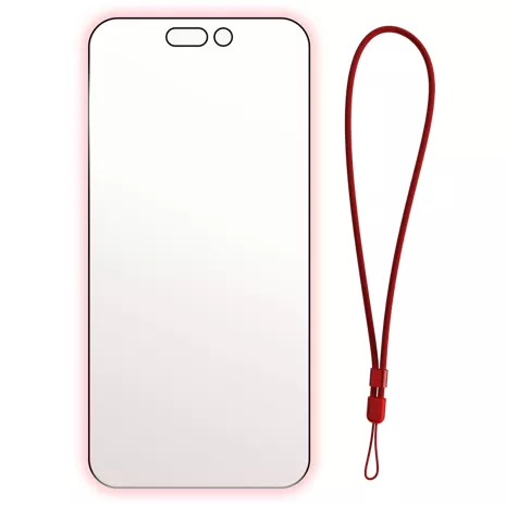 BodyGuardz Red Light Converter Glass Screen Protector with Lanyard for iPhone 17 Pro Max