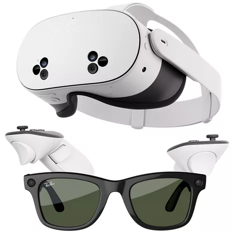 Buy Ray-Ban Meta Wayfarer glasses - Shiny Black/G15 Green and Meta Quest 3S 128GB to receive $100 off