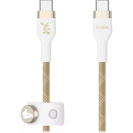 Belkin Disney White Star Mickey USB-C to USB-C Braided Cable, 6ft