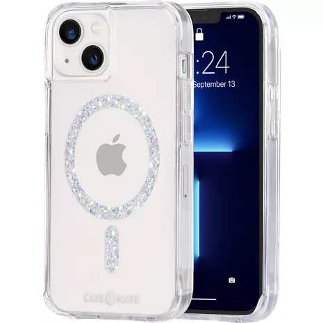 Case-mate Funda Clear Twinkle con MagSafe para el iPhone 13 - Stardust (gris)