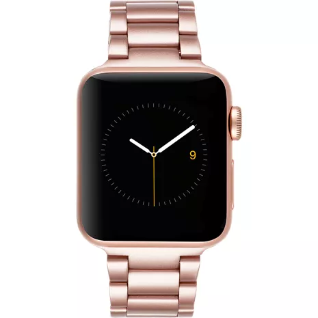 Casati - Milano Apple Watch Leather Band Matt Black | Watch Bands Small (38mm - 40mm - 41mm) / Rose Gold Plated / Black