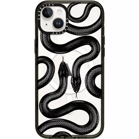 CASETiFY Funda Impact con MagSafe para el iPhone 15 Plus - Black Kingsnake (negro)