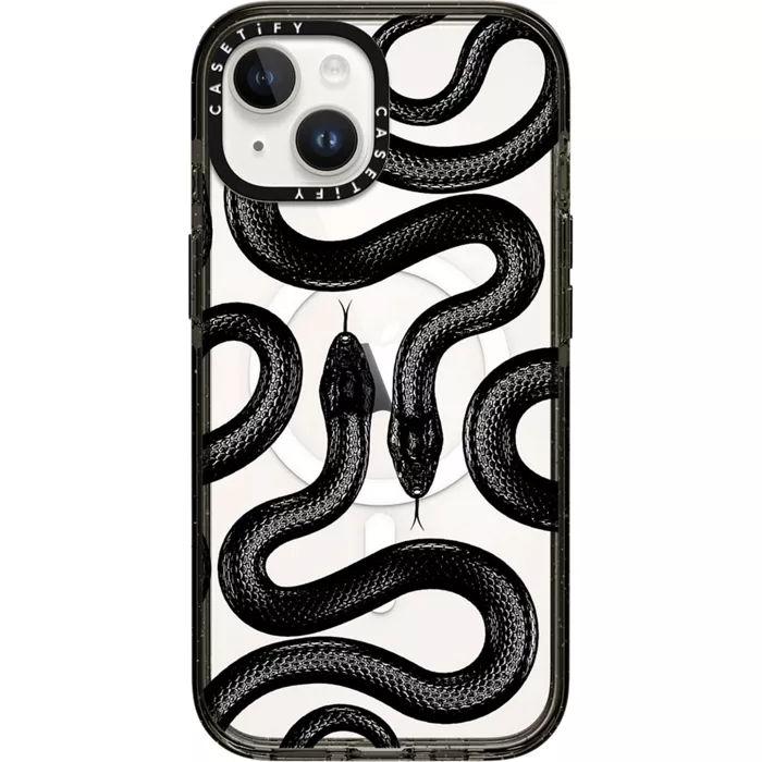 Casetify Impact Case with MagSafe for iPhone 15 - Black Kingsnake | Verizon