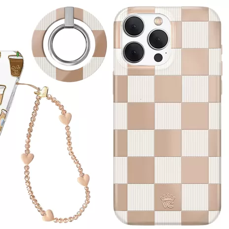 Velvet Caviar Checker Case Bundle for iPhone 15 Pro Max