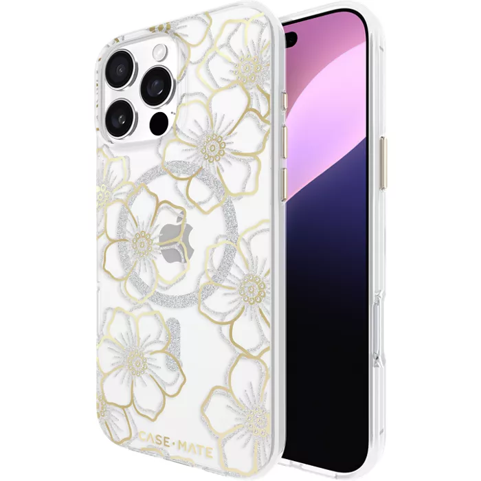 Case-Mate Floral Gems Case with MagSafe for iPhone 16 Pro Max - Gold | Verizon