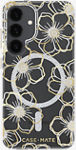 Funda Floral Gems con imán para el Galaxy S25 - Color oro​​ 